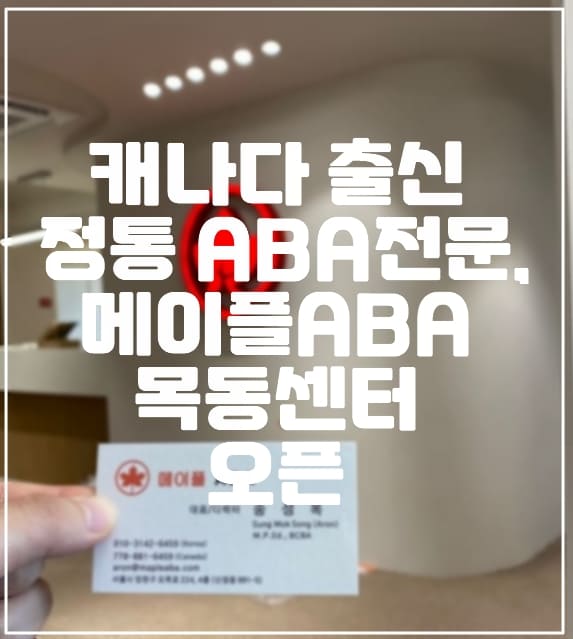 캐나다 출신 정통 ABA전문, 메이플ABA 목동센터 오픈 