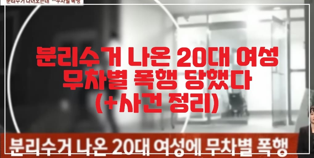 한 여성이 분리수거를 하고 집을 들어가는 와중에 달려온 남성에게 무차별적인 폭행을 당한 사건