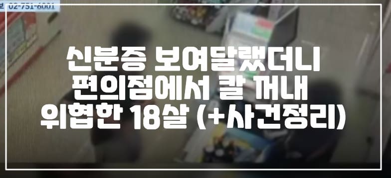 신분증 보여달라 했더니 칼 꺼내든 18살 (+사건정리, 편의점 칼부림, 칼부림 18살)
