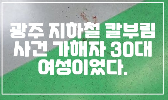 광주 지하철 칼부림 사건 가해자 30대 여성이었다.(+현장 사진, 사건 정리, 광주 칼부림)