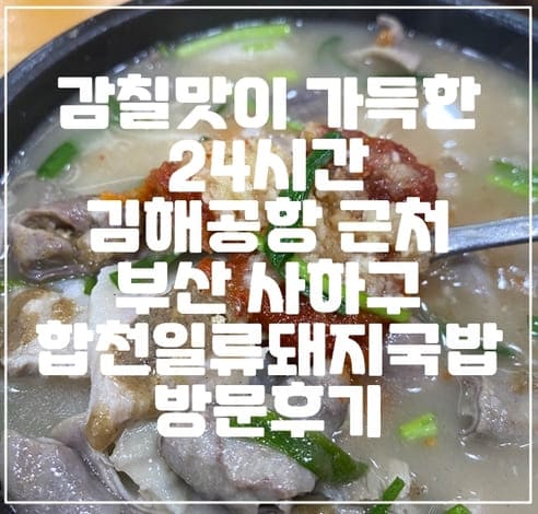 김해공항 부산 사상 맛집 24시간 합천일류돼지국밥 방문 후기 (+김해공항 돼지국밥, 사상 돼지국밥,  24시간 돼지국밥, 사하구 돼지국밥 맛집, 서부버스터미널 돼지국밥 맛집)