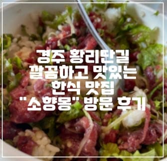 경주 황리단길 최고의 식당 퓨전 한식 맛집 소향몽 방문 후기 (+황리단길 최고의 식당 선정, 황리단길 맛집, 경주 맛집, 경주 추천 맛집)