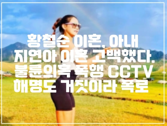 황철순 이혼, 아내 지연아 이혼 고백했다. 불륜의혹 폭행 CCTV 해명도 거짓이라 폭로 (+사건 정리, 폭행 사진, 인스타그램 주소, 지연아 인스타그램 입장문 전문)