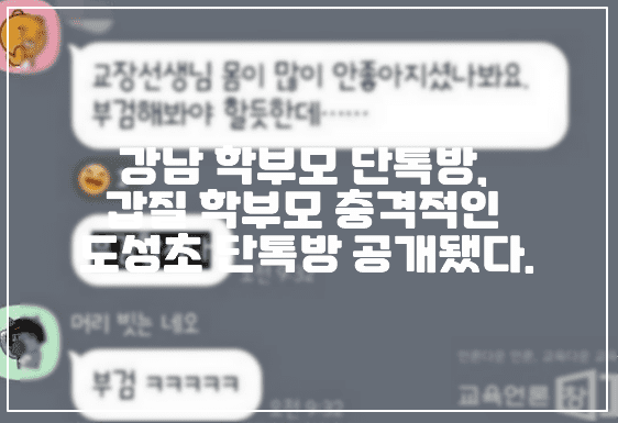 강남 학부모 단톡방, 갑질 학부모 충격적인 도성초 단톡방 공개됐다. (+도성초등학교, 도성초 단톡방, 강남 학부모 단톡방, 갑질 단톡방 공개) 