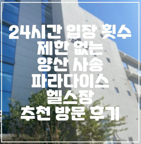 [부산 양산 24시간 헬스장 추천] 24시간 입장 횟수 제한 없는 뷰 좋은 양산 사송 파라다이스 헬스장 방문후기 (+양산 연중무휴 헬스장 추천, 호텔식 샤워실 헬스장, 저렴한 헬스장 추천, 뷰 좋은 헬스장)