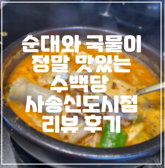 순대와 육수가 정말 맛있는 국밥 맛집, 수백당 사송신도시점 리뷰 후기 (+양산 국밥 맛집, 사송 국밥집, 순대국밥 맛집, 마늘순대백반, 부산 국밥 맛집)