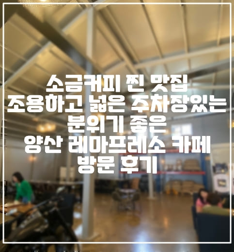 [양산시 북정동 커피 맛집] 시그니처 소금 커피가 맛있고, 조용하고 넓은 이색적인 분위기의 "레마프레소" 카페 방문 후기 리뷰 (+양산 커피 맛집, 양산 분위기 좋은 카페, 소금 커피 맛집, 양산 커피 맛있는 곳, 30년 커피경력 카페) 