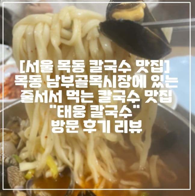 [서울 목동 칼국수 맛집]  목동 남부골목시장에 있는 줄서서 먹는 칼국수 맛집 "태웅 칼국수"  방문 후기 리뷰 (+서울 칼국수 맛집, 목동 칼국수 맛집, 목동 만두 맛집, 목동 핫플레이스, 목동 남부골목시장 맛집)