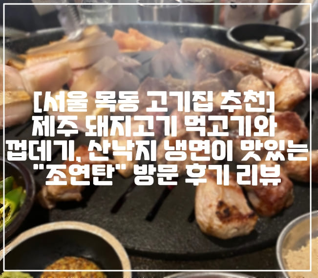 [서울 목동 고기집 추천] 제주 돼지고기 먹고기와 껍데기, 산낙지 냉면이 맛있는 "조연탄" 방문 후기 리뷰 (+서울 강서구 목동 맛집, 목동 고기 맛집, 목동 돼지고기 맛집, 목동 핫플레이스, 서울 목동 고기집 추천, 제주 먹고기, 산낙지 냉면, 육회 고기집)