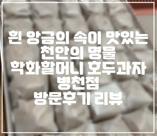 [충남 천안시 원조 호두과자 맛집] 흰 백앙금이 들어있는 맛있는 천안의 명물 "학화할머니 호두과자" 병천점 방문후기 리뷰 (+원조 학화할머니 호두과자, 병천면 맛집, 천안시 호두과자, 호도과자 심복순, 순대거리 맛집, 흰앙금 호두과자, 호도과자 맛집)