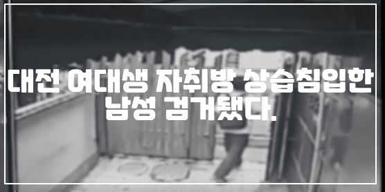 대전 여대생 자취방 상습침입한 남성 검거됐다. (+남성 사진, CCTV 사진, 올려진 변기 커버, 여대생 자취방 침입, 대전 스토킹, 대전 주거침입)