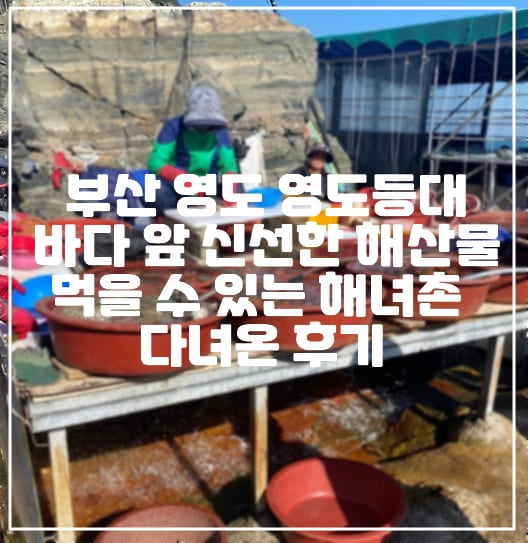 [부산 영도등대 해산물 맛집 "해녀촌"] 부산 영도 영도등대 바다 앞 신선한 해산물 먹을 수 있는 해녀촌 다녀온 후기 (+해녀촌 가는 방법, 해녀촌 가격, 해산물 가격, 해녀촌 사진, 영도등대 사진, 해녀촌 해산물 가격, 태종대 유원지, 태종대 맛집)