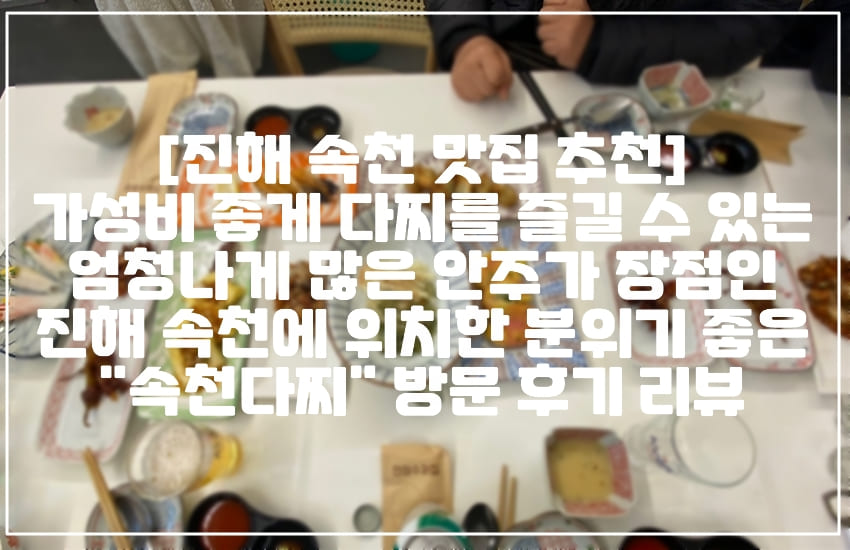 [진해 속천 신규오픈 맛집 추천] 가성비 좋게 다찌를 즐길 수 있는 많은 안주가 장점인 진해 속천 분위기 좋은 신규 오픈 "속천다찌" 방문 후기 리뷰 (+주차장 정보, 진해 속천다찌, 진해 다찌 맛집, 진해 술집 추천, 진해 안주 맛집, 진해 선술집 추천, 진해 가성비 술집 추천)