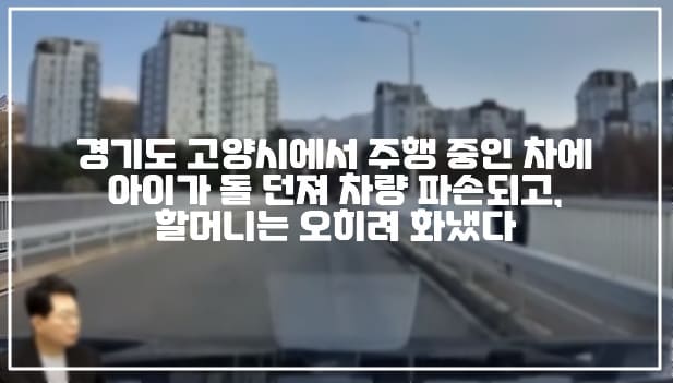 [한문철 TV] 경기도 고양시, 주행 중인 차에 아이가 돌 던져 차량 파손되고 할머니는 오히려 화내는 사건 발생했다.(+사건 사진, 현장 사진, 한문철TV, 주행 중인 차에 돌 던진 아이, 경기 고양시 한문철TV, 촉법소년)