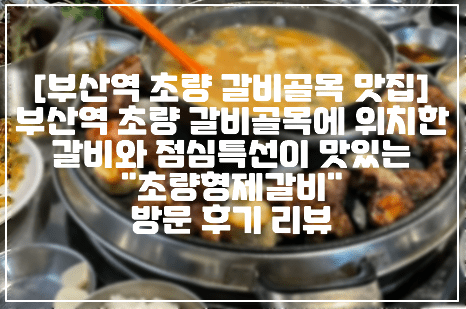 [부산역 초량 돼지갈비 맛집] 부산역 초량 갈비골목에 위치한 갈비와 점심특선이 맛있는 "초량형제갈비" 방문 후기 리뷰 (+초량 갈비골목 맛집 추천, 부산역 갈비 맛집, 부산역 고기 맛집, 부산역 돼지고기 맛집, 부산 초량 맛집 추천, 부산 돼지갈비 맛집, 부산역 돼지갈비, 초량 돼지갈비)