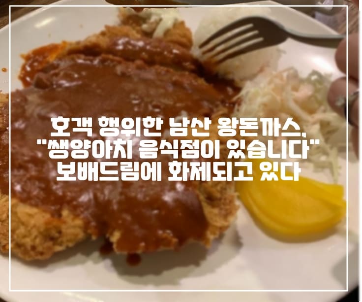 보배드림 글 링크, 남산 왕돈까스 쌩양아치 음식점이 있습니다, 남산 왕돈까스 커피, 남산 왕돈까스, 남산 왕돈까스 호객행위 커피, 남산 왕돈까스 사건, 남산 왕돈까스