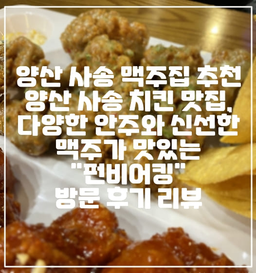 [양산 치킨 맥주 맛있는 집 추천] 양산 사송 치킨 맛집, 다양한 안주와 신선한 맥주도 맛있는 분위기 좋은 맥주 집 "펀비어킹" 방문 후기 리뷰 (+양산 분위기 좋은 술집, 양산 치맥 추천, 양산 치킨 맛집 추천, 양산 맥주 맛집 추천, 양산 사송 맛집 추천, 양산 사송 분위기 좋은 술집, 양산 맛있는 맥주집, 양산 사송 신도시 맛집 추천, 양산 사송 신도시 치킨 추천, 양산 순살치킨 맛집)