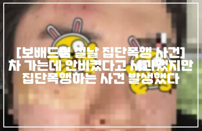 [보배드림 설날 집단폭행 사건] 설날 길거리에서 차 가는데 안비켰다고 사과했지만 집단폭행하는 사건 발생했다 (+보배드림 원글 주소, 사건 사진, 보배드림 집단 폭행을 당했습니다, 보배드림 설날 집단 폭행, 보배드림 길 안비켜서 집단 폭행, 보배드림 사건, 보배드림 사고, 보배드림 설날 집단폭행, 보배드림 길거리 폭행)