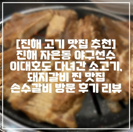 [진해 고기 맛집 추천] 진해 자은동 야구선수 이대호도 다녀간 소고기, 돼지갈비 찐 맛집 손수갈비 방문 후기 리뷰 (+진해 군항제 고기 맛집 추천, 진해 현지인 맛집 추천, 진해 연예인 다녀간 맛집, 진해 군항제 맛집, 진해 룸 있는 고기 맛집 추천, 진해 분위기 좋은 고기 맛집 추천, 진해 한우 소고기 맛집, 진해 한돈 돼지고기 갈비 맛집 추천)