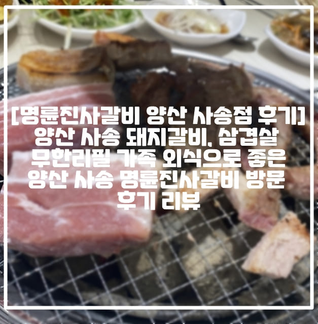 [명륜진사갈비 양산 사송점 후기] 양산 사송 돼지갈비, 삼겹살 무한리필 가족 외식으로 좋은 양산 사송 명륜진사갈비 방문 후기 리뷰 (+양산 사송 돼지고기 맛집 추천, 양산 사송 무한리필 돼지갈비 명륜진사갈비 후기, 양산 사송 돼지갈비 맛집 추천, 양산 사송 삼겹살 맛집 추천, 양산 사송 무한리필 맛집 추천, 양산 동면 명륜진사갈비 돼지고기 맛집 추천, 양산 동면 사송 맛집 추천, 양산 무한리필 돼지갈비 맛집 추천, 양산 명륜진사갈비, 양산 돼지갈비 맛있는 곳, 양산 삼겹살 맛있는 곳 추천)