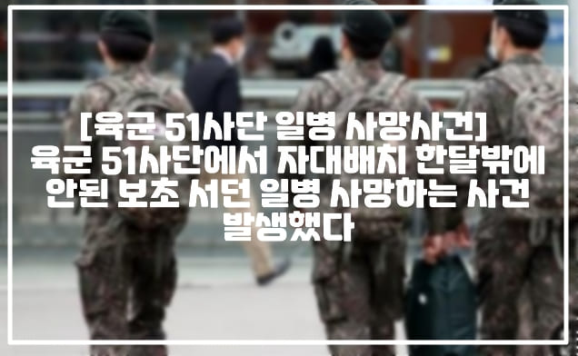 [육군 51사단 일병 사망사건] 육군 51사단에서 자대배치 한달밖에 안된 보초 서던 일병 사망하는 사건 발생했다 (+부모님 글 링크, 부모님 글 사진, 군인아들 부모님카페 51사단 우리아들이 죽었다네요, 51사단 일병 사망, 51사단 병사 사망 사건, 제51보병사단 사망사건, 화성시 비봉면 육군 제51사단 일병 사망, 51사단 방공중대 일병 사망,  제51보병사단에서 영외직할대 소속 일등병 사망)