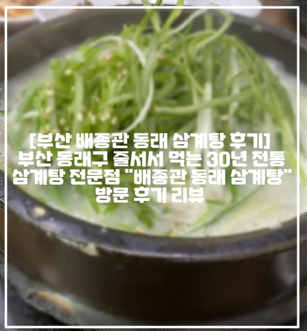 [부산 배종관 동래 삼계탕 후기] 부산 동래구 줄서서 먹는 30년 전통 삼계탕 전문점 "배종관 동래 삼계탕" 방문 후기 리뷰 (+주차장 정보, 부산 삼계탕 맛집 추천, 부산 동래 삼계탕 맛집 추천, 부산 줄서서 먹는 맛집 추천, 부산 여행 맛집 추천, 부산 삼계탕 맛있는 곳 추천, 부산 삼계탕 노포 맛집 추천, 배종관 동래 삼계탕 주차장, 동래 맛집 추천, 부산 몸보신 맛집 추천, 부산 동래구 줄서서 먹는 맛집 추천, 부산 복날 삼계탕 맛집 추천, 동래구 삼계탕 맛집)