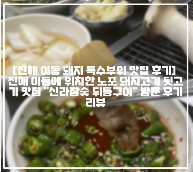 [진해 이동 돼지 특수부위 맛집 후기] 진해 이동에 위치한 노포 돼지고기 뒷고기 맛집 "신라참숯 뒤통구이" 방문 후기 리뷰 (+진해 돼지 뒷고기 맛집 추천, 진해 돼지 뒷통구이 맛집 추천, 진해 돼지 뒤통구이 맛집 추천, 진해 돼지고기 노포 맛집 추천, 진해 이동 고기 맛집 추천, 진해 특수부위 구이 맛집 추천, 진해 돼지 뒷덜미살 맛집 추천, 진해 신라참숯 뒷통구이, 진해 신라 뒤통구이)