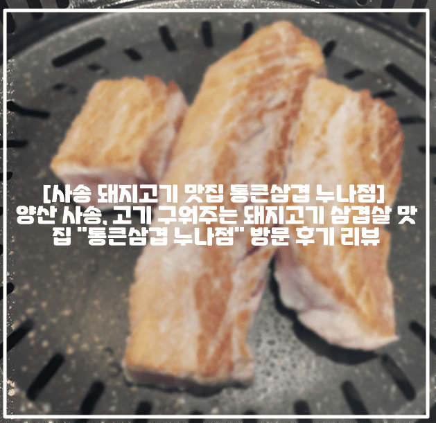 [사송 돼지고기 맛집 통큰삼겹 누나점] 양산 사송, 고기 구워주는 돼지고기 삼겹살 맛집 "통큰삼겹 누나점" 방문 후기 리뷰 (+양산 사송 돼지고기 맛집, 양산 동면 돼지고기 맛집 추천, 양산 사송 맛집 추천, 양산 통큰삼겹 누나점, 사송 통큰삼겹 리뷰, 사송 통큰삼겹 방문후기, 사송 생삼겹살 돼지고기 맛집 추천, 양산 사송 신도시 삼겹살 맛집 추천, 양산 고기 구워주는 고기집)