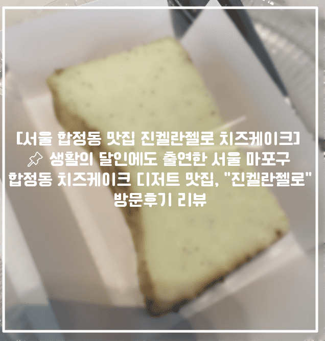 [서울 합정동 맛집 진켈란젤로 치즈케이크] 📌 생활의 달인에도 출연한 서울 마포구 합정동 치즈케이크 디저트 맛집, "진켈란젤로" 방문후기 리뷰 (+서울 치즈케이크 맛집 추천)