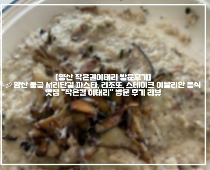 서리단길 맛집 추천, 서리단길 이태리음식 추천, 작은길이태리 주차장, 서리단길 분위기 좋은 양식 레스토랑 추천